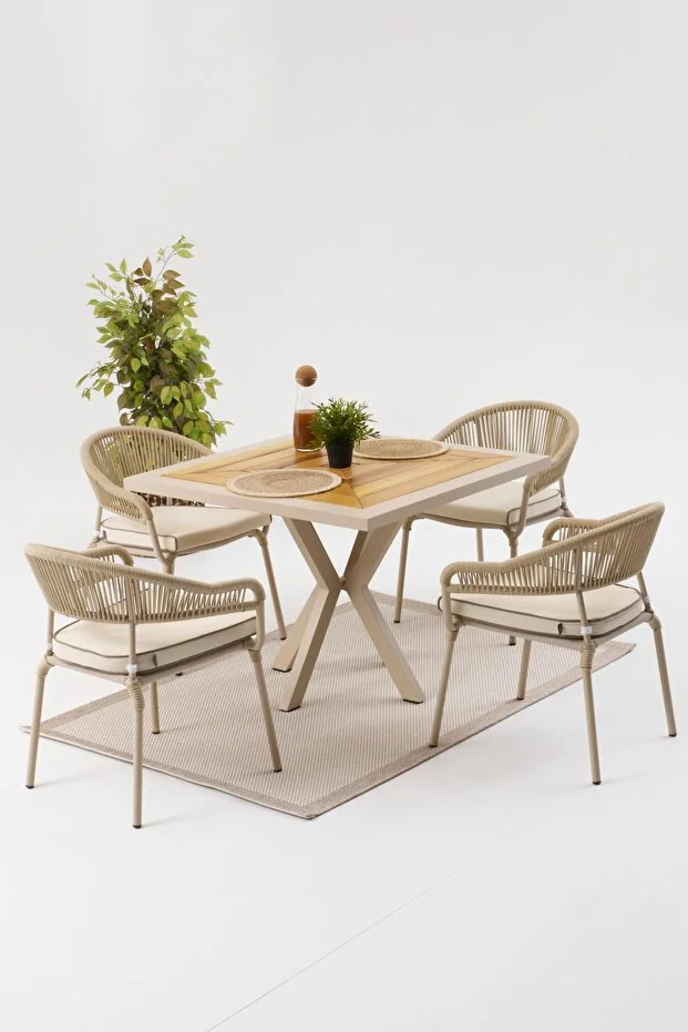 GRANDY TEREA BAHÇE BALKON MASA TAKIMI (4 SANDALYELİ)